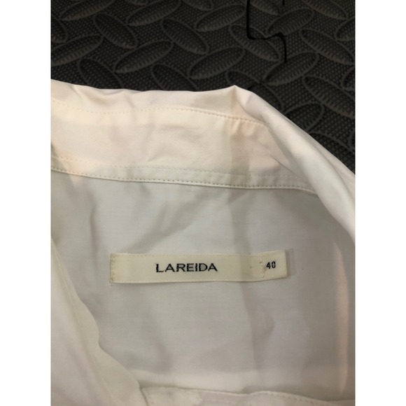 Lis Lareida Button Down Shirt Sz 40 White Sea Island Cotton David John Anderson - Picture 2 of 10